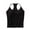 Black, variant on Fanxing Built in Bra Tank Tops for Women Spaghetti Strap Workout Shelf Bra Camisole Tops Racerback Padded Solid Sports Under Clothes White,L