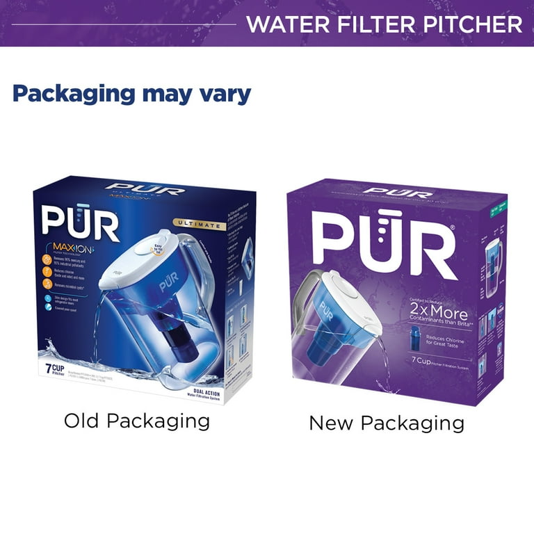PUR Basic Pitcher Water Filter 7 Cup, PPT700W, Blue,White
