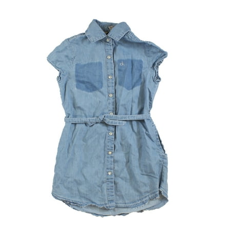 

Pre-owned Calvin Klein Girls Blue Dress size: 4T