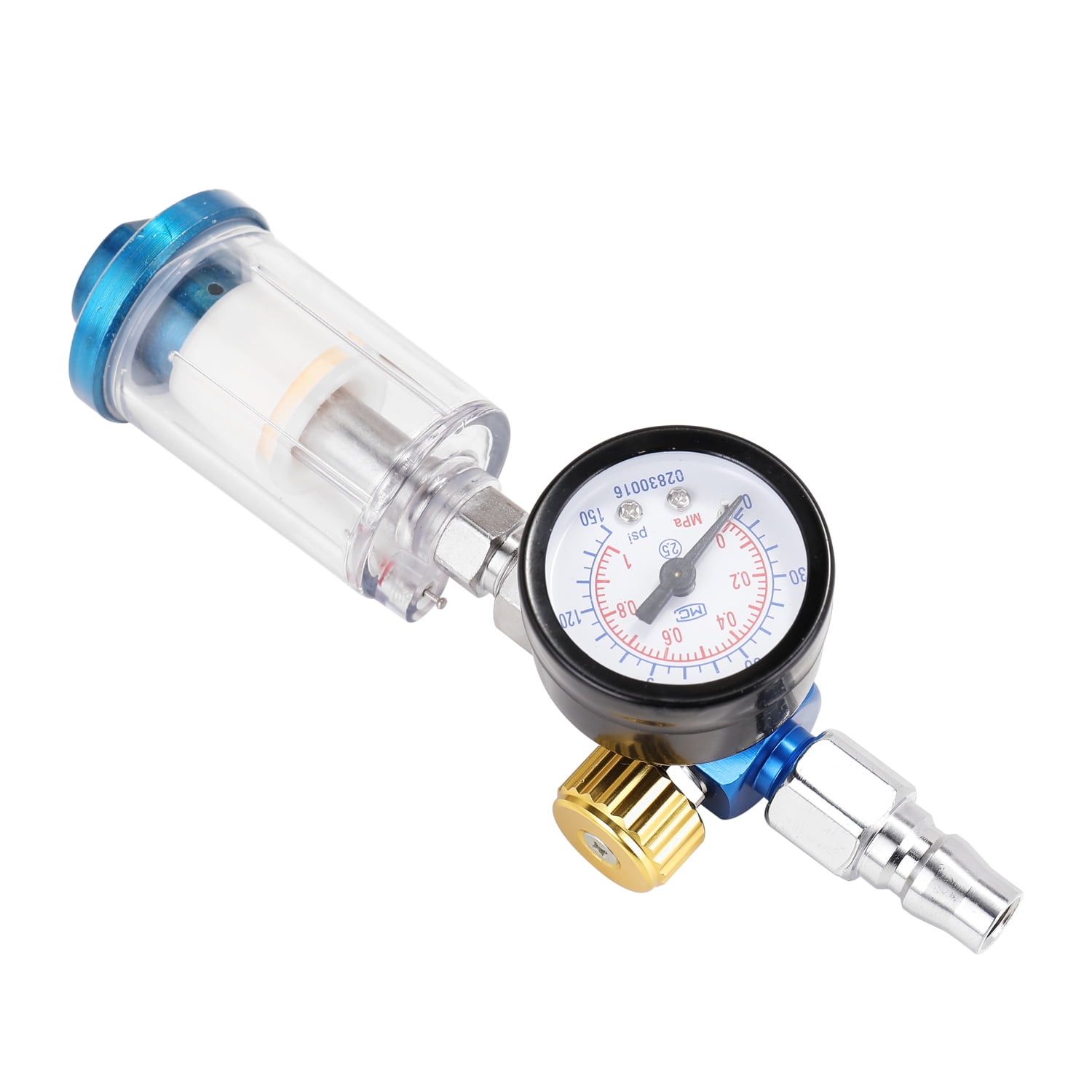 1/4" Adjustable Mini Air Pressure Regulator Dial Gauge Spray Gun Air Tool Kit