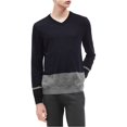 thumbnail image 1 of Calvin Klein - Suéter con cuello en V para hombre, color bloqueado, azul, pequeño, 1 of 1