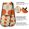 thumbnail image 2 of Yayeee Double Oven Mitt Kitchen Heat Resistant Baking 35" x7" Quilted Glove, Orange Geometric Circles, 2 of 6