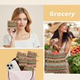 thumbnail image 6 of 5 Pack Foldable Shopping Bag,Colorful Christmas Striped Pattern Reusable Grocery Bags with Pockets,Large Reusable Tote Bags with Handles Waterproof & Lightweight, 6 of 6