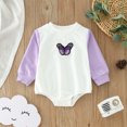 thumbnail image 2 of Gibobby Mameluco para niño Monos de triangular con estampado de de manga larga para niños pequeños y niñas(Morado, 3-6 Meses), 2 of 5