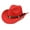 Red, variant on SkyAuks Western Cowboy Hat, Fashion Rivet Roll Up Wide Brim Western Cowboy Cowgirl Hat Sombrero, Jazz Cap with Beaded Trim for Men Women