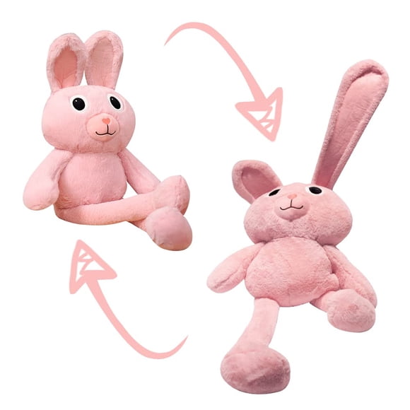 Kid's Pillow Creative Decompression Plush Dolls Pull Ears Adjustable Bunny Pillows 39", Stuffed Animal Plush Toys Figures for Birthday Gifts, Decorations, Halloween, Christmas Pink