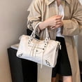 thumbnail image 5 of Women Shoulder Bag Rivets Handbag PU Leather Crossbody Bag Motorcycle Bag Large Capacity Messenger Bag Dating Bag, 5 of 5