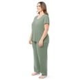 thumbnail image 5 of Fruit of the Loom Women's Soft & Breathable V-Neck Short Sleeve Top & Pajama Pant Set, Sizes S-4X, 5 of 11