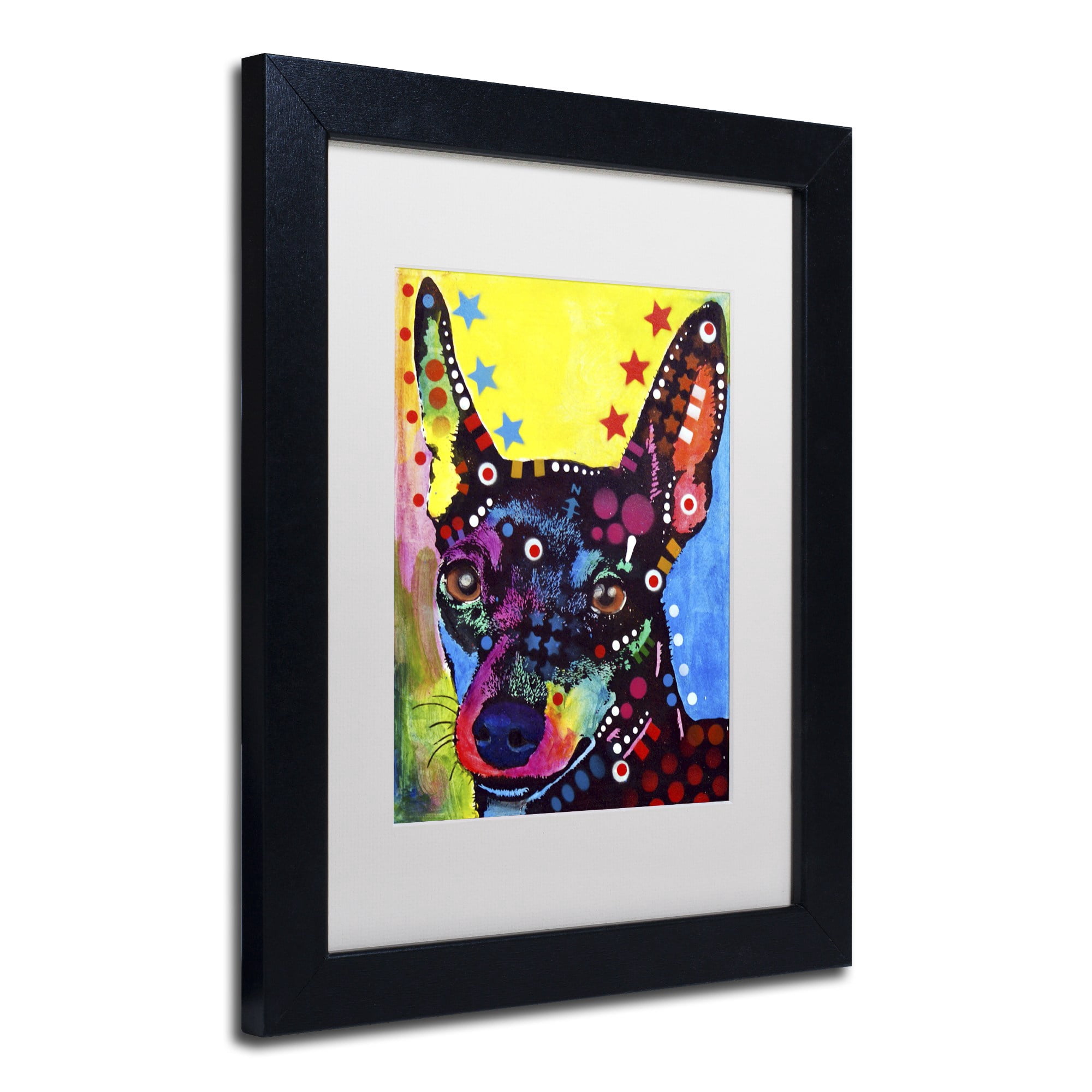 Trademark Fine Art "Miniature Pinscher" Canvas Art by Dean Russo, White Matte, Black Frame