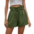 thumbnail image 2 of Women's Cotton Linen Shorts High Waist Loose Breathable Casual Shorts, 2 of 8