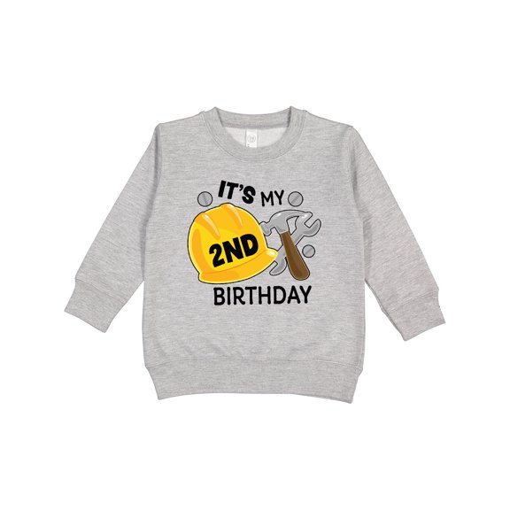 Inktastic Its My 2nd Birthday with Construction Tools Toddler Sweatshirt