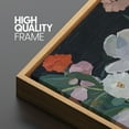 thumbnail image 5 of Large Framed Canvas Print Dark Floral Romantic Vintage BloomWall Art Decorative Ready to Hang Painting for Living room Bedroom 60x20 inches Natural Frame, 5 of 7