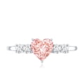 thumbnail image 4 of Rosec Jewels Lab Grown Pink Diamond Heart Promise Ring - 1 Carat - VVS Grade - Pink White Diamond Ring - Gift for Special Occasions, 925 Sterling Silver, US 5.00, 4 of 8