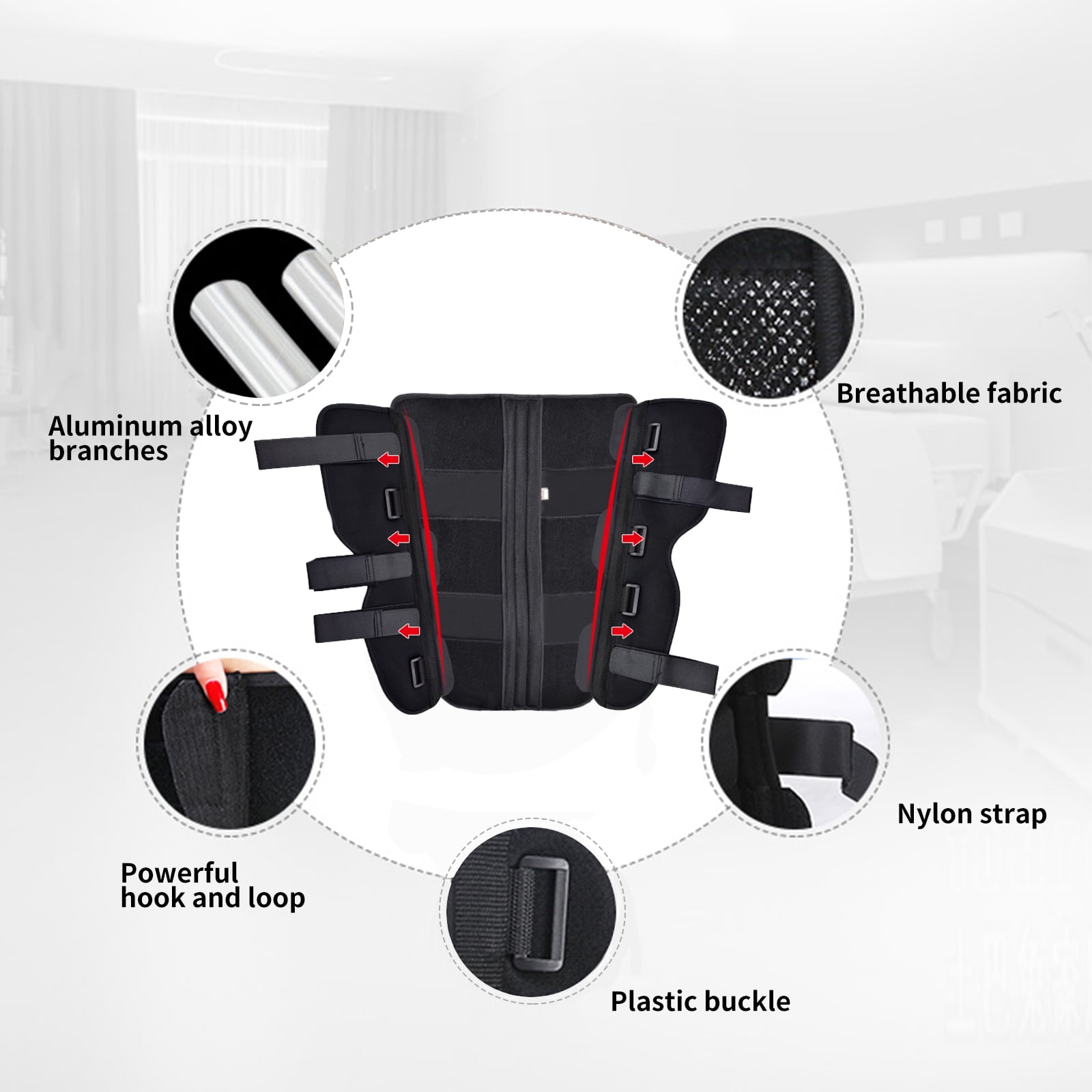 Knee Immobilizer Secure Comfort Knee Brace & Stabilizer for Recovery,Knee Fractures,Instability, ACL,MCL
