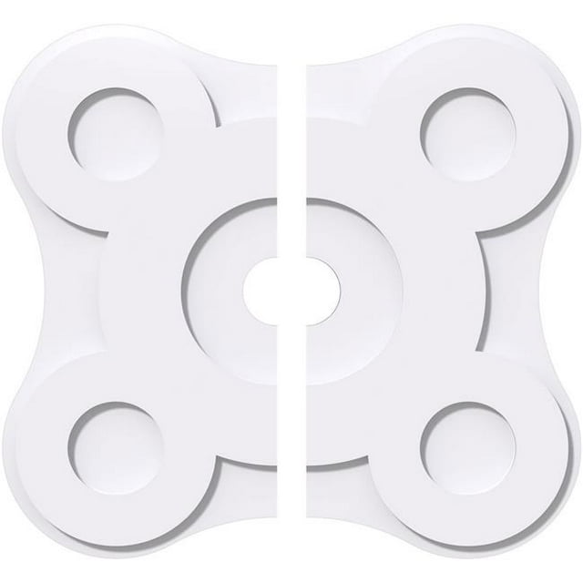 Ekena Millwork CMP24LA2-03000 24 in. OD x 3 in. ID Square Luna Architectural Grade PVC Contemporary Ceiling Medallion - 2 Piece