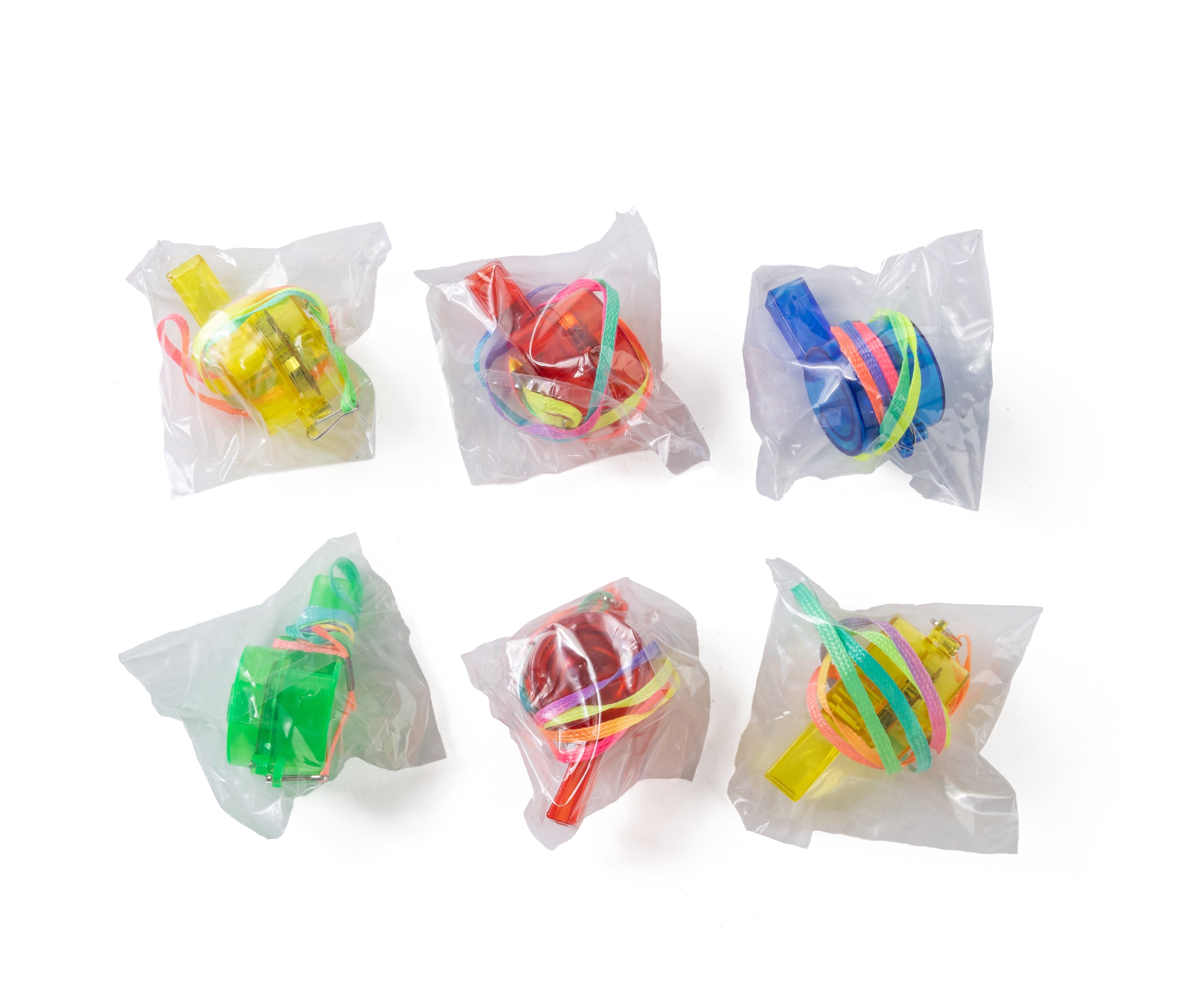 Way To Celebrate Light Up Flashing Whistle Party Favors, 6 Count LED Whistles with Lanyard