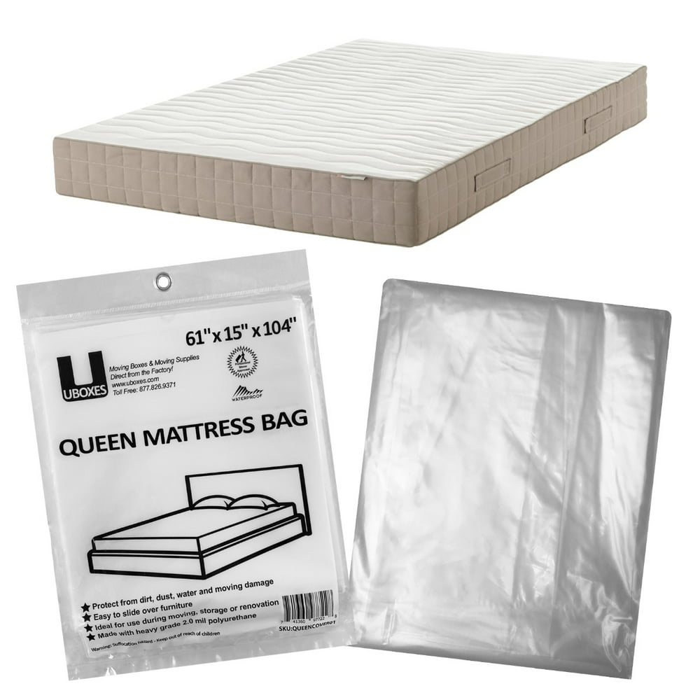 uBoxes Queen Mattress Bag 61x15x104", 2 Mil, 1 Pack Protector Box