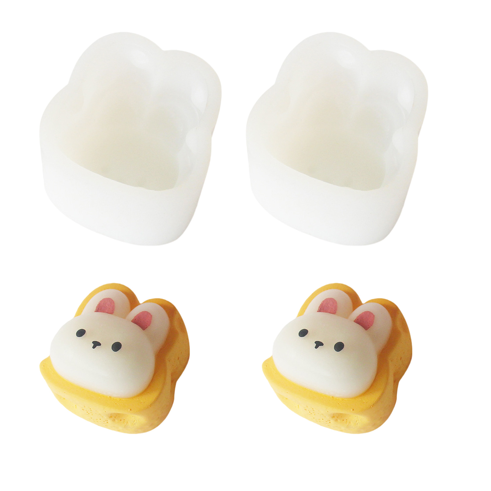Multipurpose Rabbits Epoxy Molds Flexible Ornament Molds Rabbits Resin Moulds Suitable for Sweet and Handmade Present