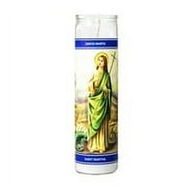 MagicLight Religious Candles 9.6 oz - Glass Jar, Unscented, St Martha White Wax