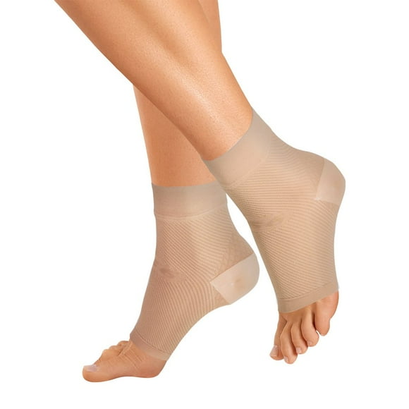 OrthoSleeve FS6 Compression Foot Sleeve (One Pair) for Plantar Fasciitis, Heel Pain, Achilles Tendonitis and Swelling