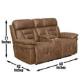 thumbnail image 2 of Steve Silver Brock Cinnamon Faux Leather Power Recliner Console Loveseat, 2 of 7