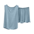 thumbnail image 5 of Bovxnpu Womens Pajamas Set Loungewear Cotton V Neck Tank Top Shorts 2 Piece Lightweight Loungewear Sleepwear, 5 of 7