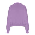 thumbnail image 3 of Satingcolo Half Zip Pullover Women Fall 2026 Oversized Stand Collar Cropped Sweatshirt Casual Quarter Zipper Hoodies,Purple 2XL, 3 of 4