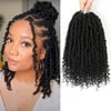 Passion Twist Crochet Hair Pre-Twisted 12 inch 8 Packs, Soft Pre Looped Curly Crochet Braid Hair Extension, Short Crochet Braids(1B)