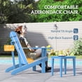 thumbnail image 4 of Outdoor Wood Adirondack Chair Patio Chaise Lounge Deck Reclined Bench Blue, 4 of 10