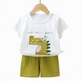 thumbnail image 5 of TOWED22 Newborn Baby Boy Clothes 2pcs Short Sleeve Top Drawstring Shorts Little Bear Adventure Pattern Outfits(Green,6-9 M), 5 of 6