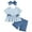 Blue, variant on CARETOO Toddler Baby Girl Clothes Summer Outfits Set T-Shirt Casual Shorts Headband 3Pcs 95% Cotton