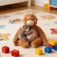 thumbnail image 5 of Punch Monkey Plush, Plushies Orangutan Soft Toy, Cute Monkey Doll Pillow, Soft Cuddly Monkey Toy, Chimpanzee Toy Interactive Hand, 5 of 8