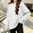 thumbnail image 2 of Falkdiz Warm Shirts for Girls Comfy Long Sleeve With Mitten-Style Cuffs Tops Outdoor Winter Daily Crew Neck Casual Girls Pullover , White , Size: 15-16 Years, 2 of 8