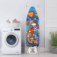 thumbnail image 3 of HELLHERO Ironing Board Cover Hook & Loop Straps Geometric Cat Pattern Soft Polyester Fiber Fabric for Homes, 3 of 5