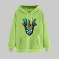 thumbnail image 2 of VBTAPA Mardi Gras 2025 Hoodies for Women Carnival Mask Printed Long Sleeve Drawstring Hooded Sweatshirt Novelty Holiday Pullover Hoodie with Kangaroo Pocket Green M, 2 of 6