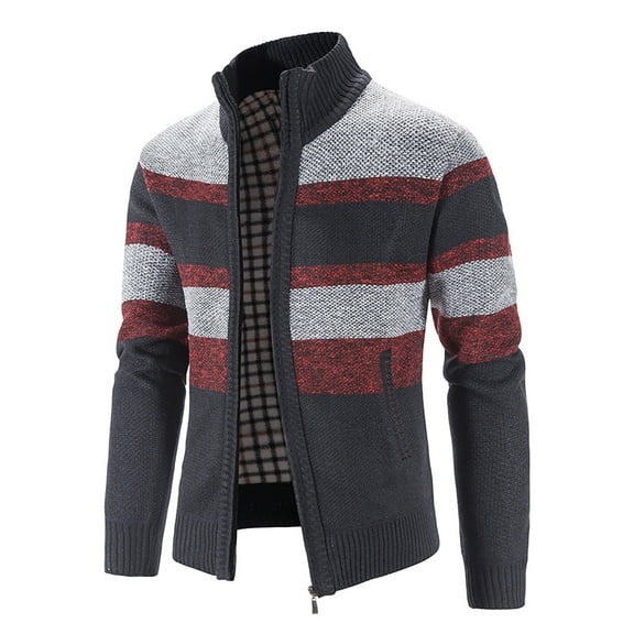 USSUMA Long Sleeve Cardigan Sweaters For Men Lightweight, Men's Jacket Casual Outwear Men Zipper Basic 2022 Sweaters Shirt Jacket Coat