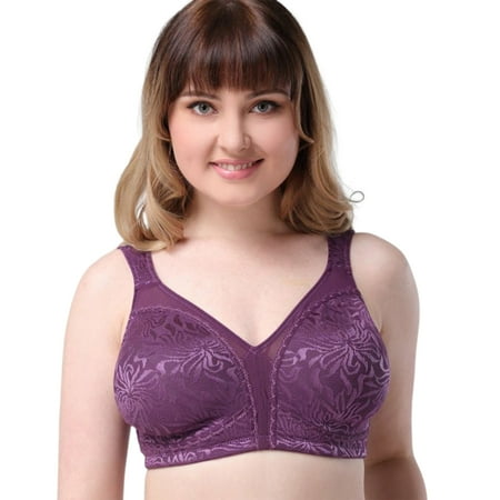 

Women s Full Coverage Plus Size Bra Ultra-thin Without Steel Ring Bra for Daily Wear Purple 105G
