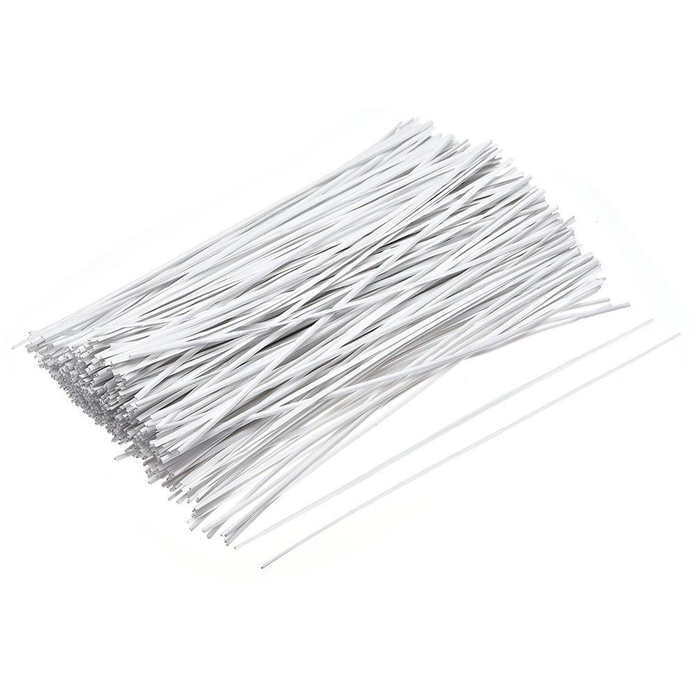 Metallic Twist Ties 150mm x 1.8mm Plastic White Cable Cord Ties 500pcs