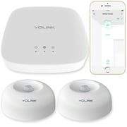 Smart Motion Sensors, YoLink 1/4 Mile World's Longest Range Wireless Motion Detector Compatible with Alexa IFTTT Human Movement Detector with App Alerts and Remote Monitor, 2 Pack, YoLink Hub Included