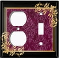 thumbnail image 4 of Metal Light Switch Plate Cover Elegant Victorian Floral Damask Frame Purple FRA080, 4 of 13