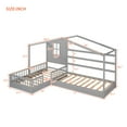 Bellemave L Shape Twin Floor Bed for Children Wood Frame with Rails Bellemave L Shape Twin Floor Bed for Children Wood Frame with Rails