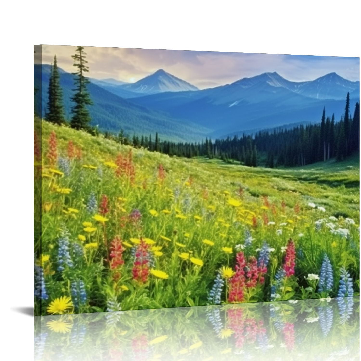 風景画 Shiartex Lake Landscape Canvas Wall Art:Sunset Skyline Painting