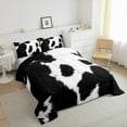 thumbnail image 3 of jejeloiu Cow Print King Size Comforter Sets,Retro Farmhouse Lodge Bedding Comforter Set,Black White Cattle Bedding Set,Microfiber Bedroom Decor Reversible,3-Piece, 3 of 8