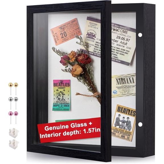 8x10 Black Deep Shadow Box Picture Frame with HD Clear Glass