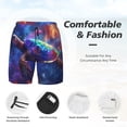 thumbnail image 3 of Naloa Starry Sky Turtle Print Men Swim Trunks with Compression Liner ,Board Shorts,Men's Swim Shorts with Drawstring and Elastic Waistband-Medium, 3 of 6
