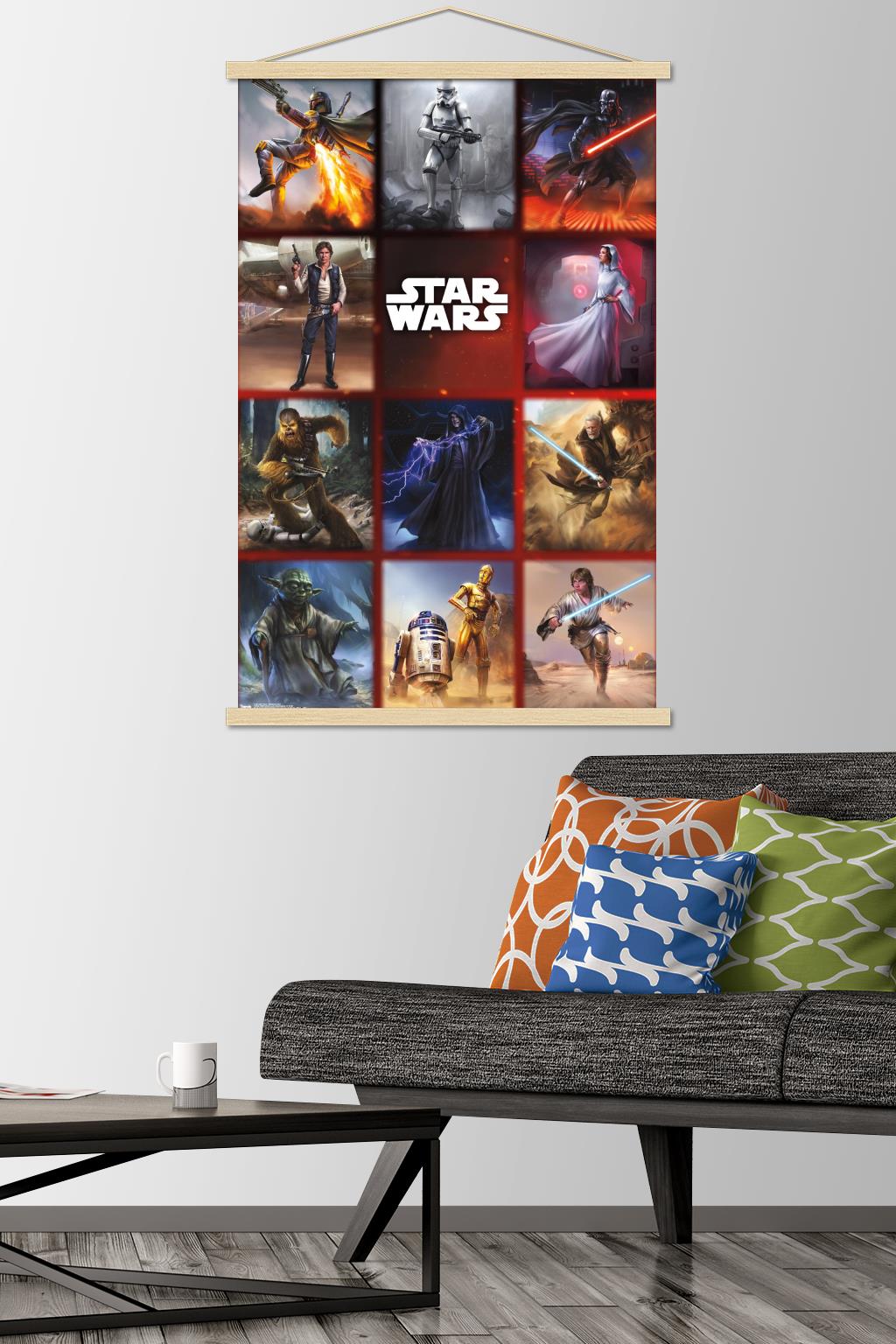Star Wars: Saga - Moments Grid Wall Poster with Wooden Magnetic Frame, 22.375" x 34"