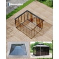 thumbnail image 2 of 10x12 ft Hardtop Gazebo Sunroom, Aluminum Enclosed Patio Solarium with Polycarbonate Sliding Doors & Double Roof for Deck, 2 of 7