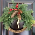 thumbnail image 4 of Christmas Wreath for Front Door with Rustic Vintage Iron Bells and Simulated Berries, Pine Christmas Wreath Artificial Garland for Holiday Decoration,Farmhouse Style Xmas Door Hanging Decor, 4 of 6