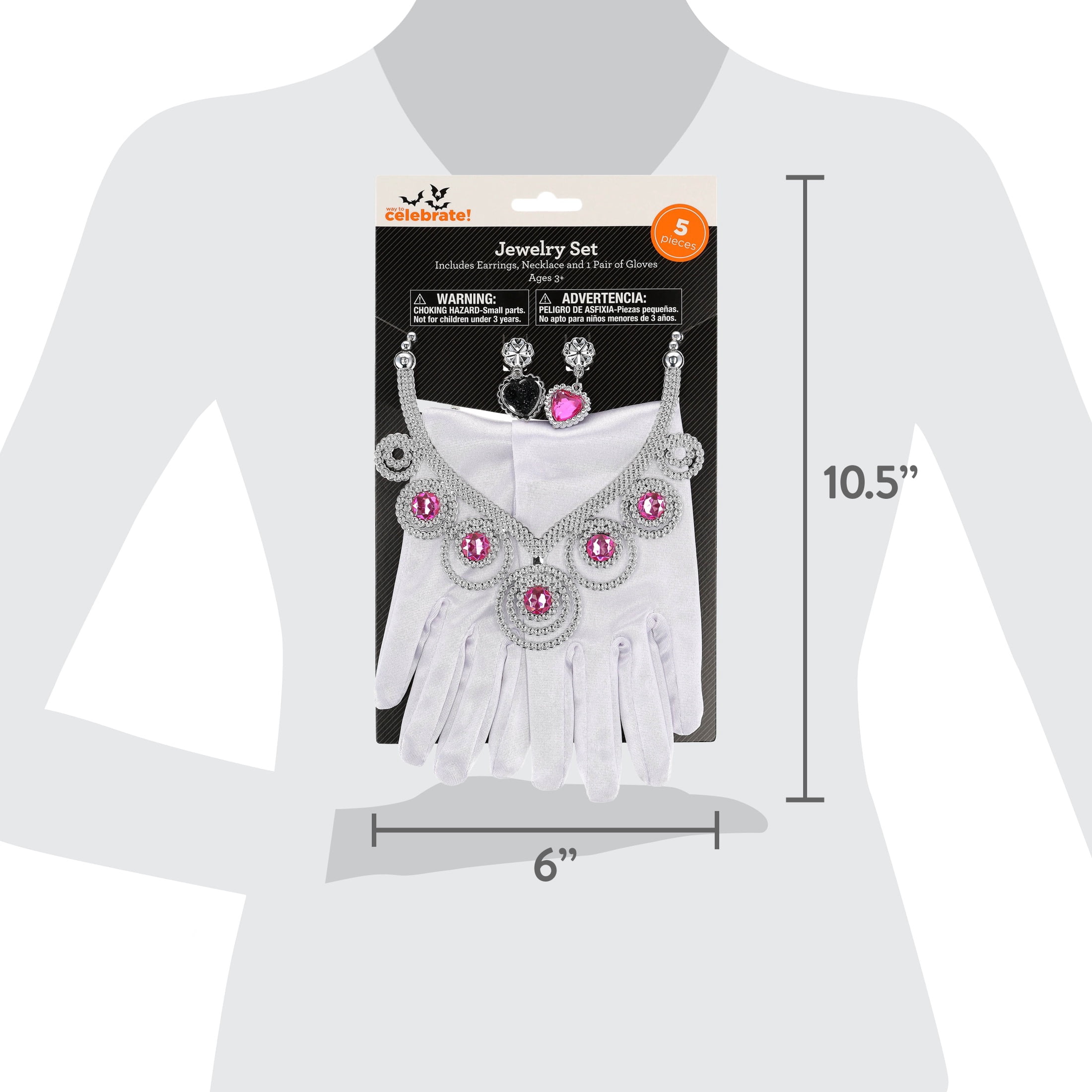 Princess Jewelry Costume Accessory Set for Children, Pink and Silver, 5 Pieces, Halloween by Way To Celebrate