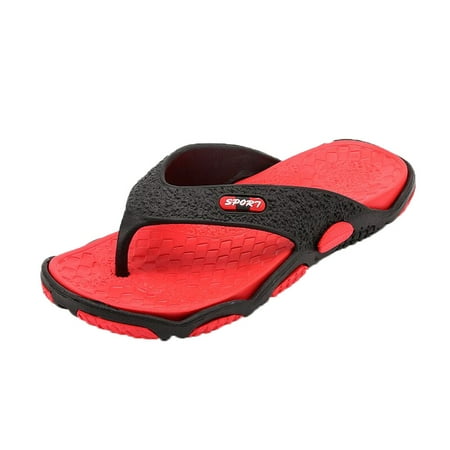 Binhe Summer Men s Open toe Slippers Fashion Beach Shoes Massage Bathroom Flip Flops with Arch Support Impermeable Open toe Beach Leather Thong Sandals Cushion